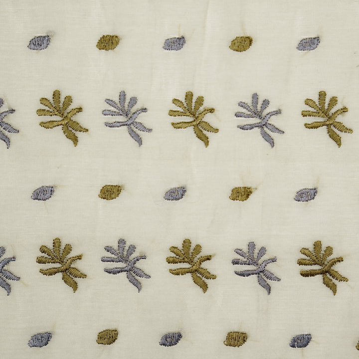 Smita Buti on Cream Cotton Silk Embroidered Fabric