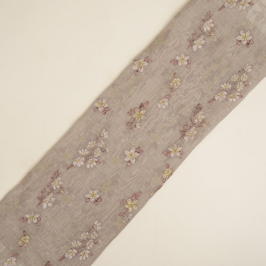Sheen Buta on Blush Cotton Silk Embroidered Fabric