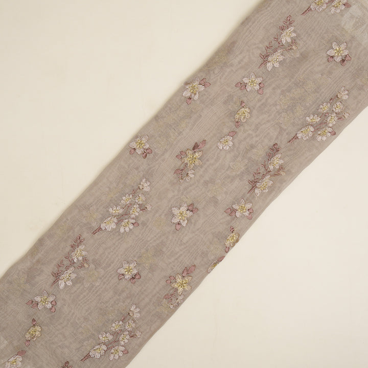 Sheen Buta on Blush Cotton Silk Embroidered Fabric