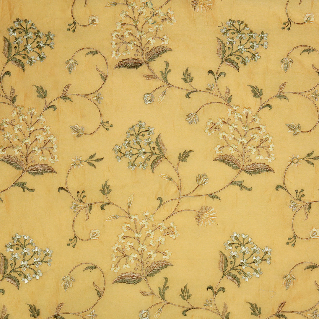 Taliba Jaal on Mango Silk Chanderi Embroidered Fabric