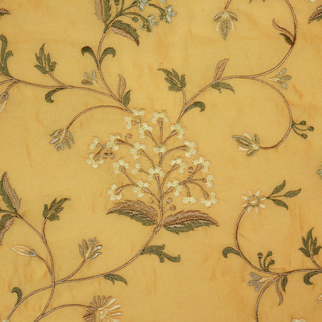 Taliba Jaal on Mango Silk Chanderi Embroidered Fabric