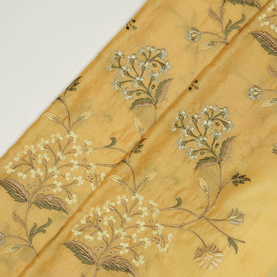 Taliba Jaal on Mango Silk Chanderi Embroidered Fabric