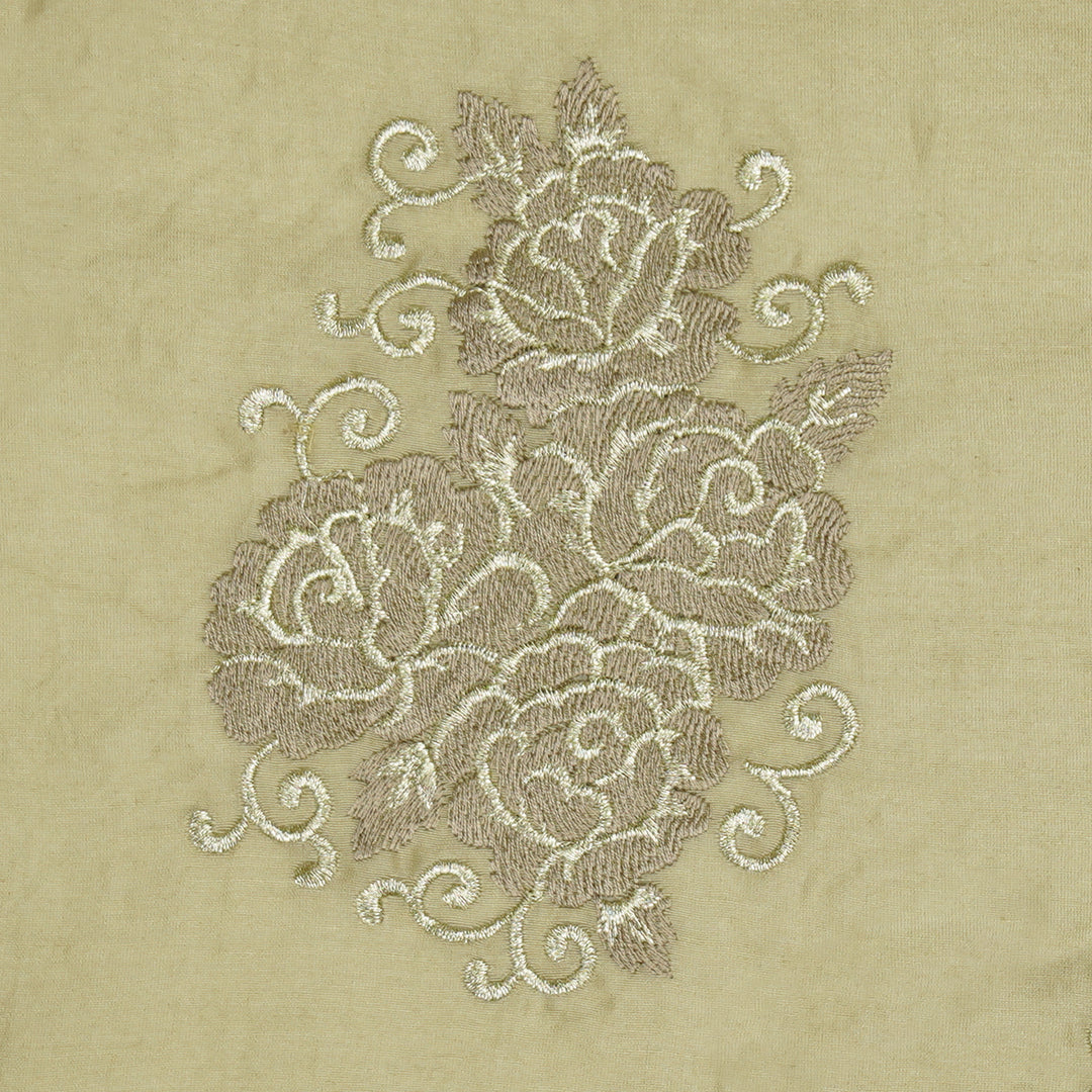 Pallav Buta on Almond Silk Chanderi Embroidered Fabric