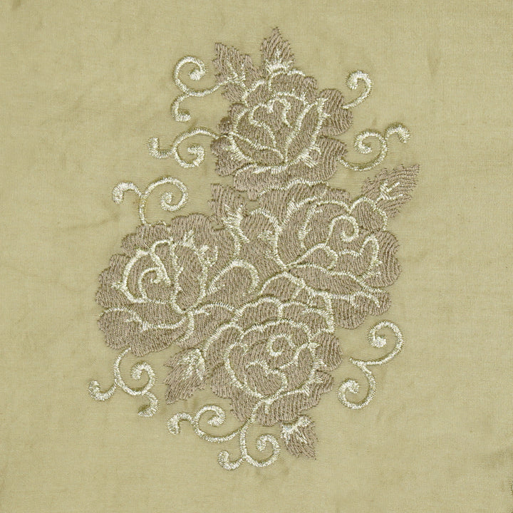 Pallav Buta on Almond Silk Chanderi Embroidered Fabric