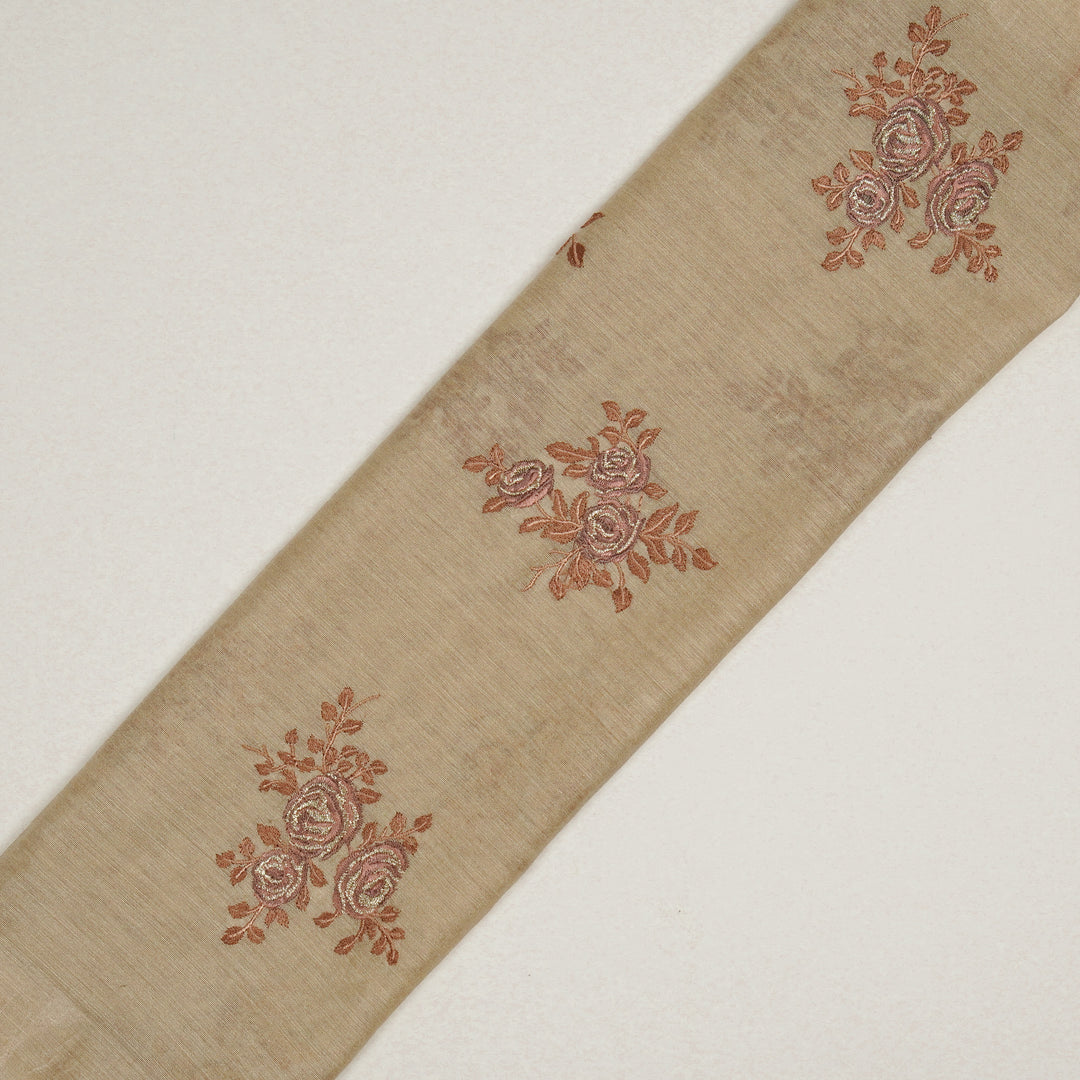 Ruba Buta on Beige Munga Silk Embroidered Fabric