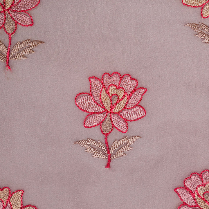 Kalini Buta on Mauve Semi Georgette Embroidered Fabric