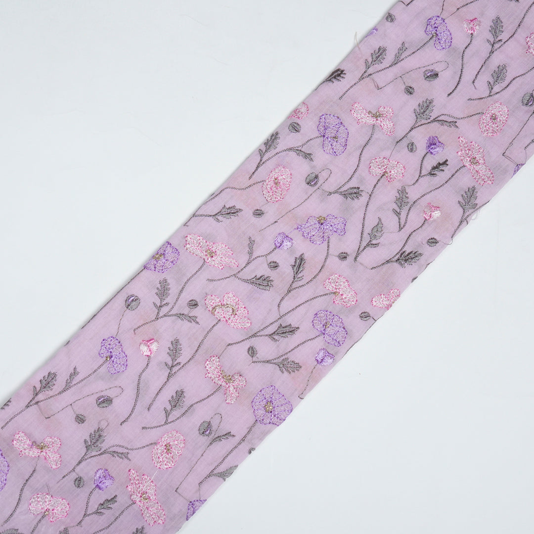 Tulika Jaal on Light Mauve Malmal Embroidered Fabric