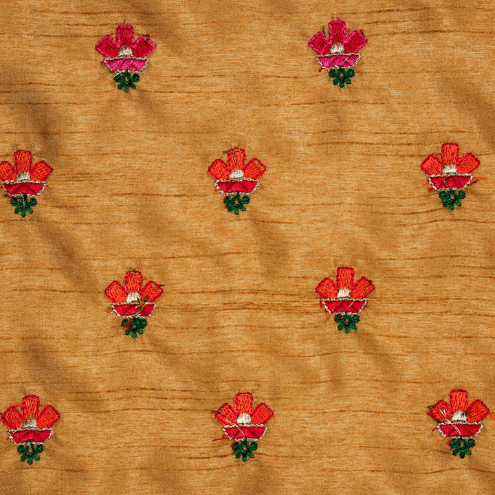 Trifla Buti on Beige Dola Silk Embroidered Fabric