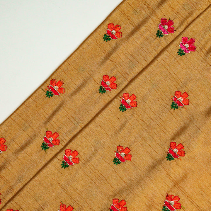 Trifla Buti on Beige Dola Silk Embroidered Fabric