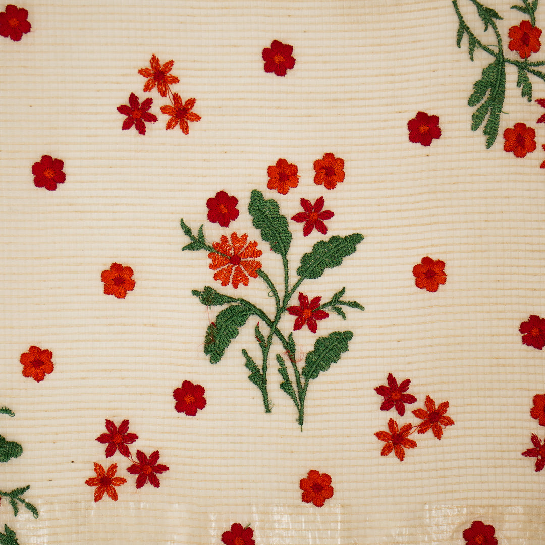 Nainika Buta on Cream Munga Kota Embroidered Fabric