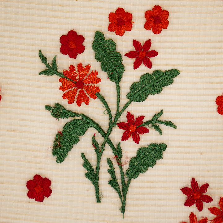 Nainika Buta on Cream Munga Kota Embroidered Fabric