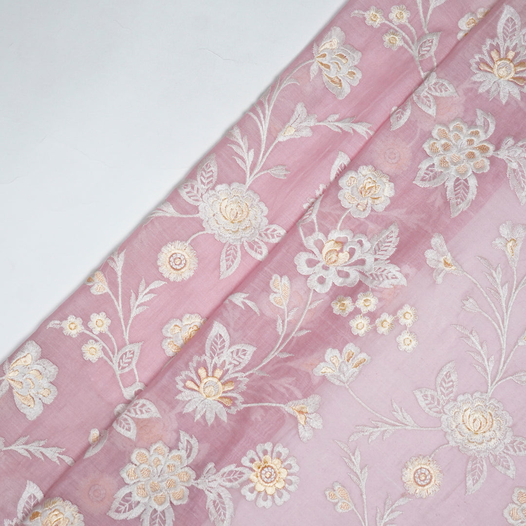 Sanchita Jaal on Baby Pink Cotton Silk Embroidered Fabric