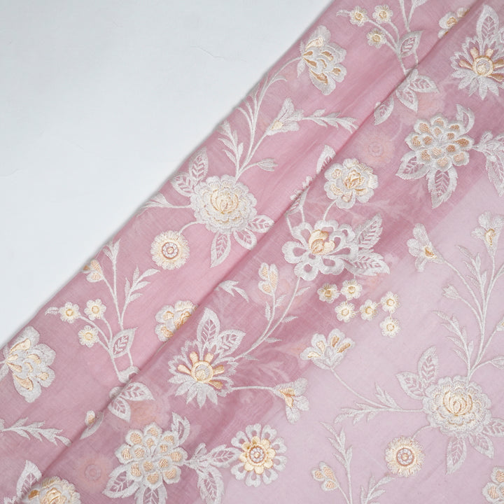 Sanchita Jaal on Baby Pink Cotton Silk Embroidered Fabric