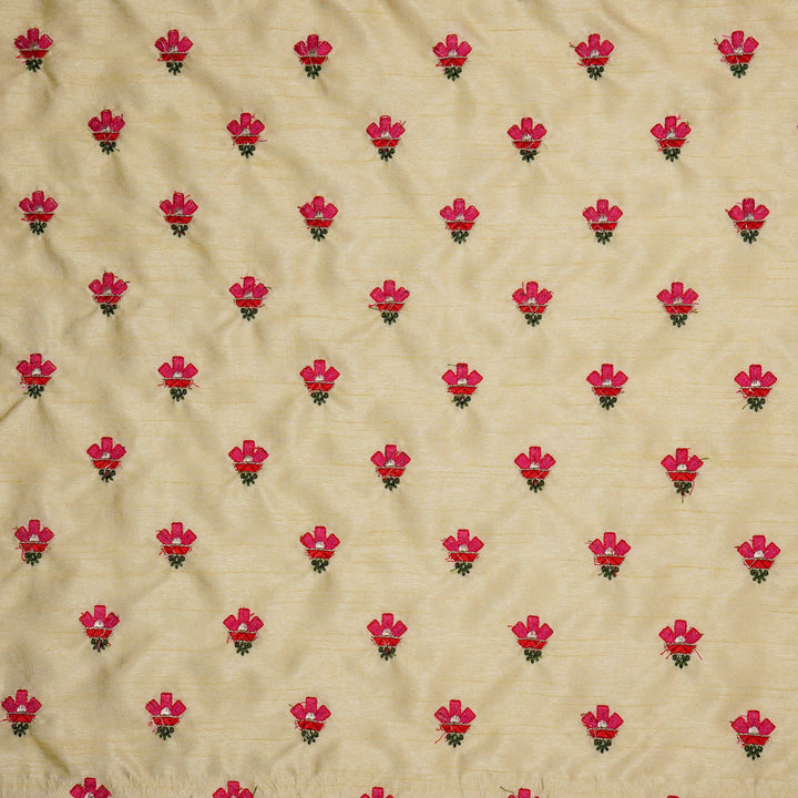 Trifla Buti on Cream Dola Silk Embroidered Fabric