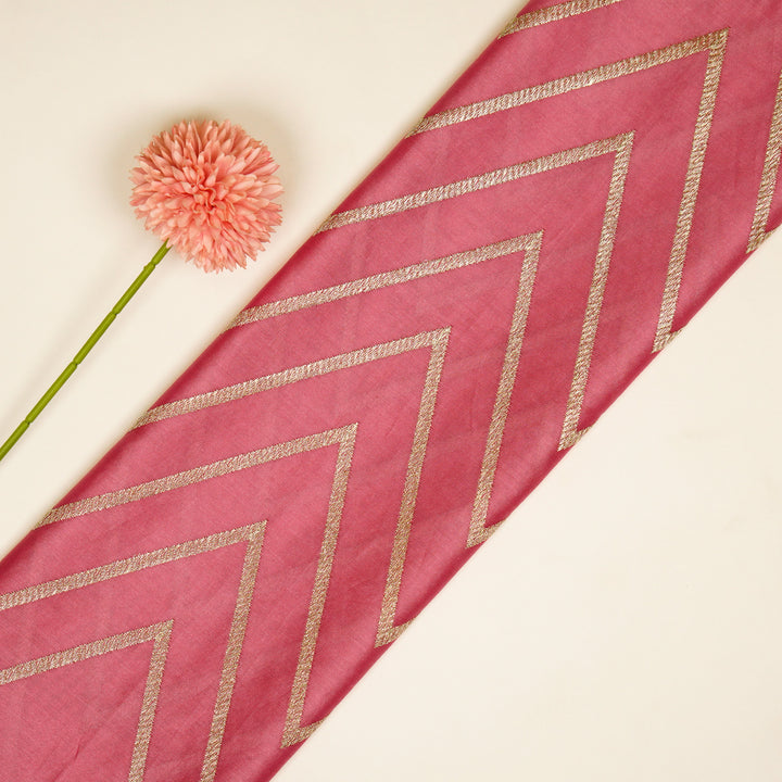 Masooma Jaal on Dusky Fuxia Luxe Silk Chanderi Embroidered Fabric