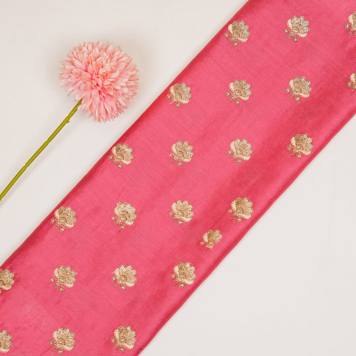 Hemika Buti on Fuxia Silk Chanderi Embroidered Fabric