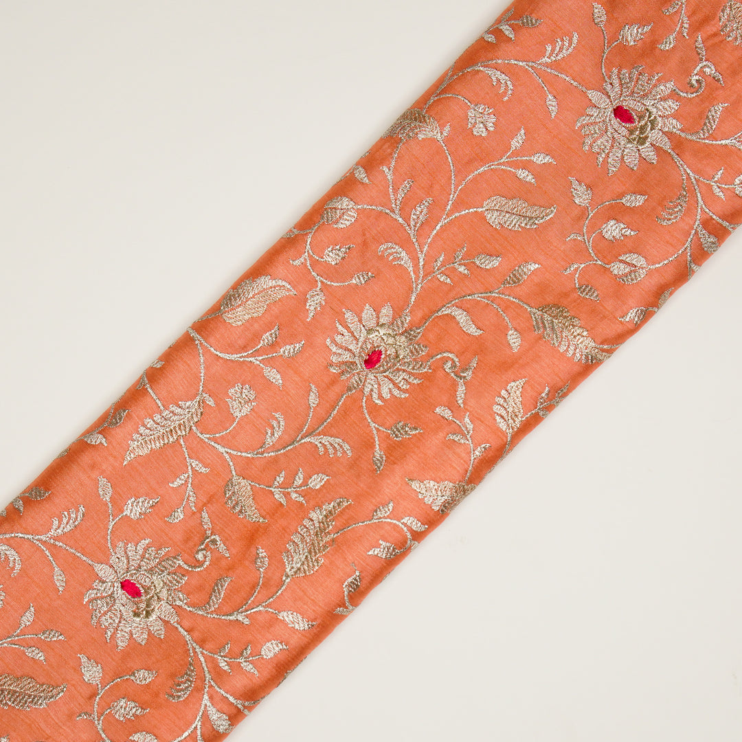 Kanira Jaal on Gajari Dola Silk Embroidered Fabric