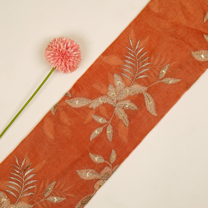 Pallavi Buta on Gajari Tissue Embroidered Fabric