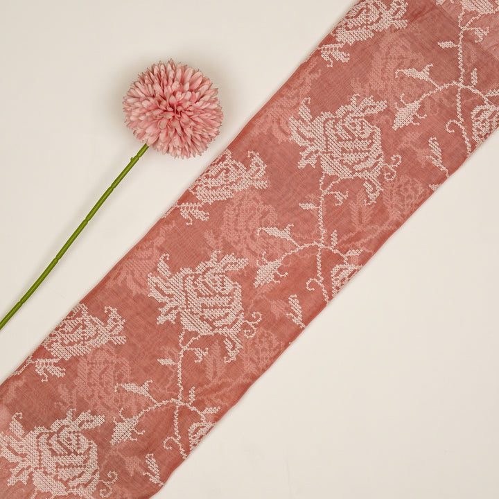 Hansa Jaal on Gajari Cotton Silk Embroidered Fabric