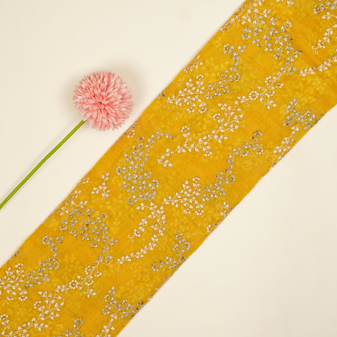 Amoli Jaal on Gold Tissue Embroidered Fabric
