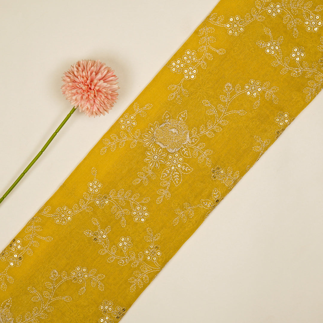 Jamira Jaal on Gold Tissue Embroidered Fabric