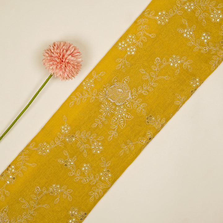 Jamira Jaal on Gold Tissue Embroidered Fabric