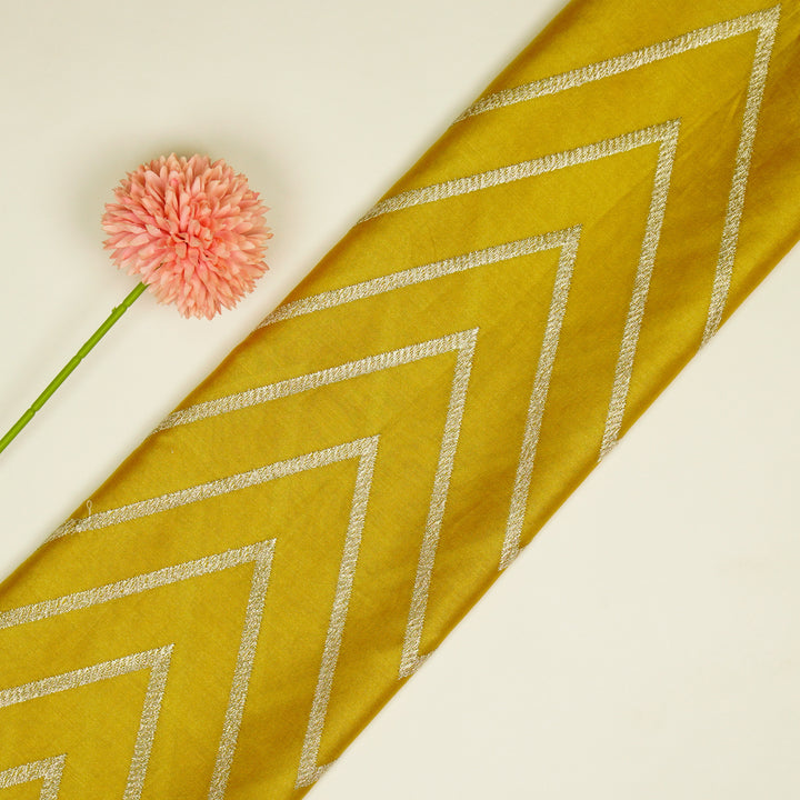 Masooma Jaal on Gold Luxe Silk Chanderi Embroidered Fabric