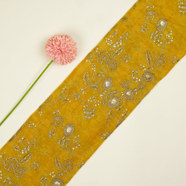 Elira Jaal on Gold Tissue Embroidered Fabric