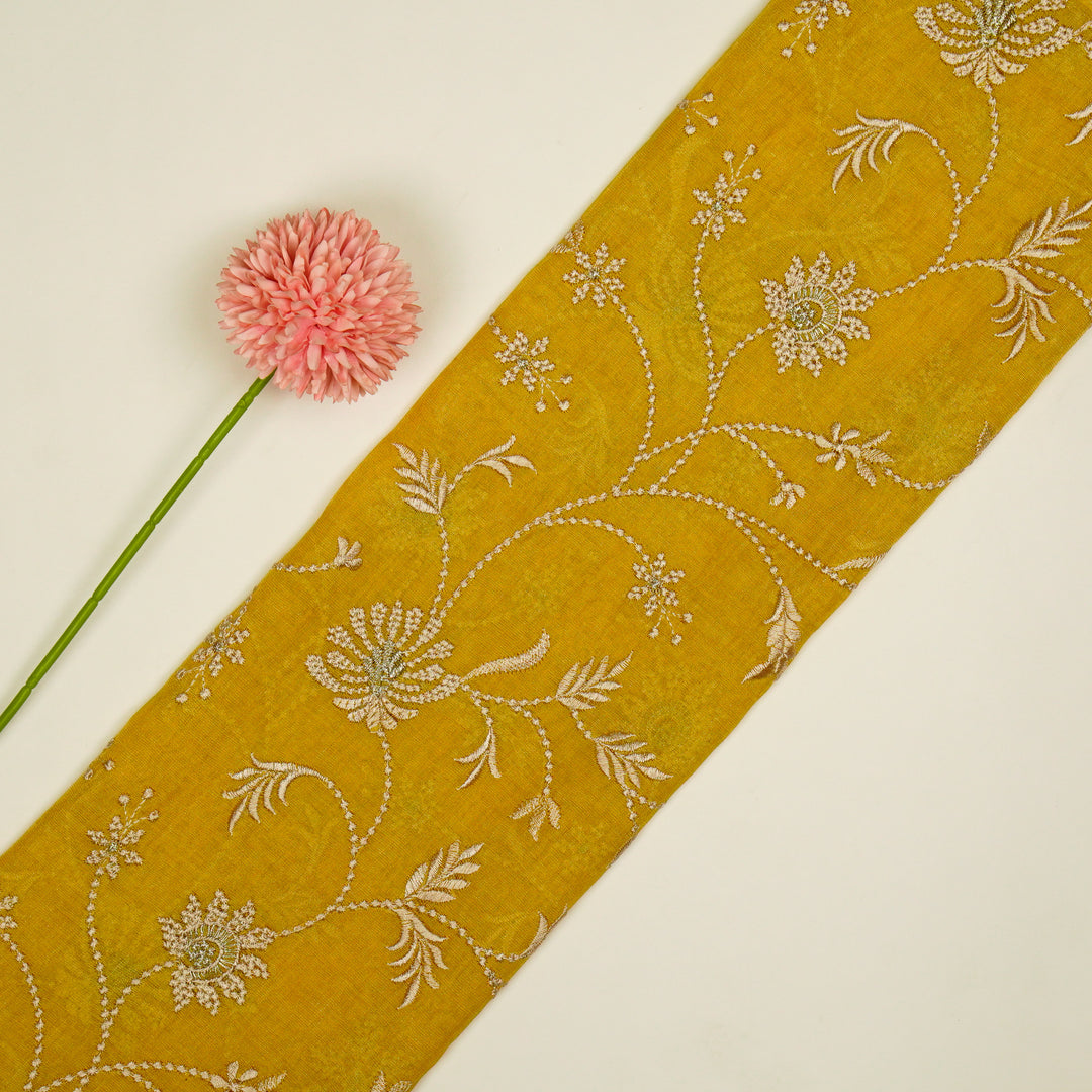 Safira Jaal on Gold Tissue Embroidered Fabric