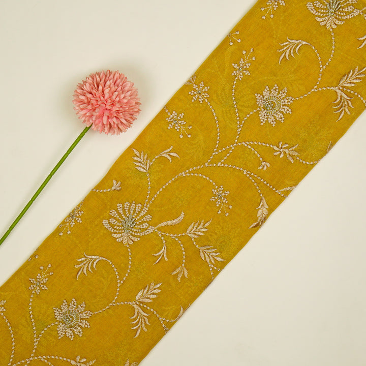 Safira Jaal on Gold Tissue Embroidered Fabric