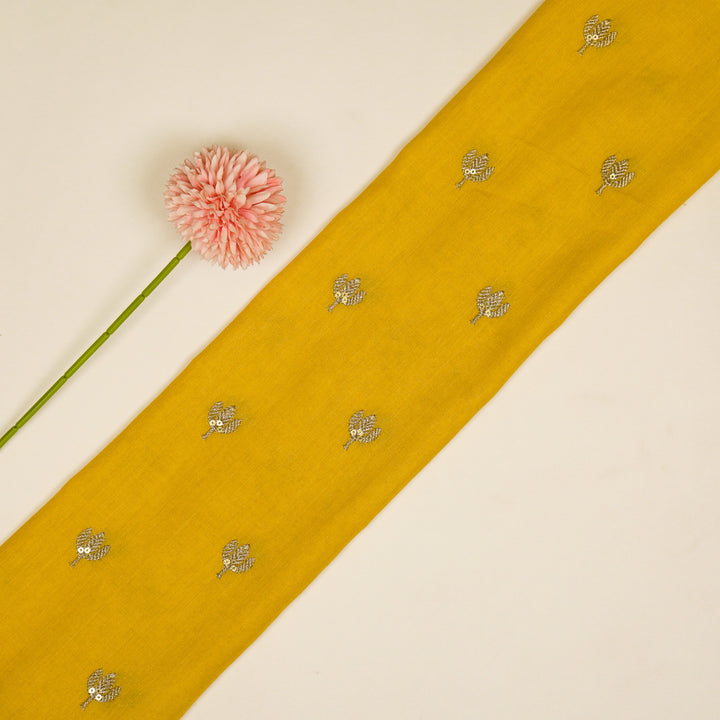 Sara Buti on Gold Tussar Chanderi Embroidered Fabric