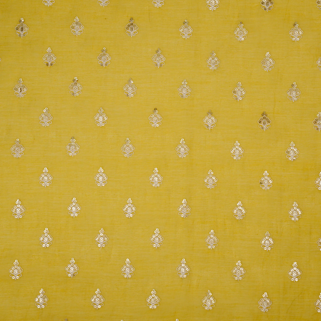 Yasira Buti on Gold Cotton Silk Embroidered Fabric