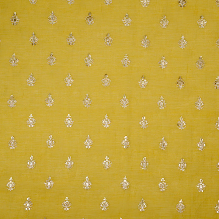 Yasira Buti on Gold Cotton Silk Embroidered Fabric