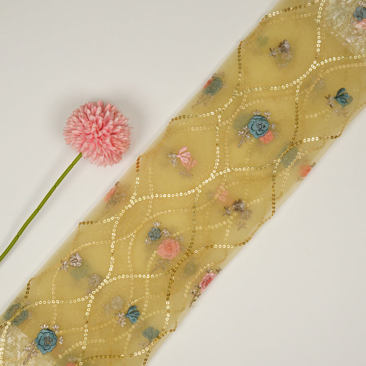 Rosha Jaal On Lemon Semi Organza