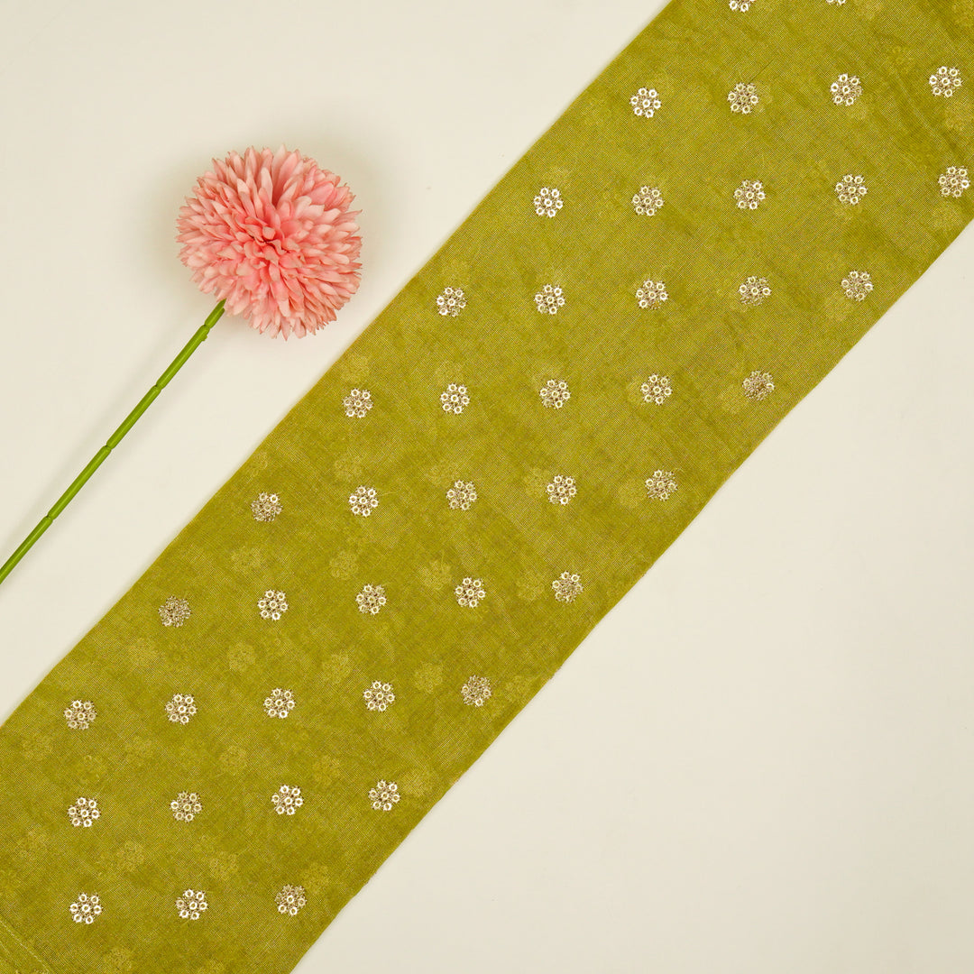 Sona Buti on Lemon Tissue Embroidered Fabric