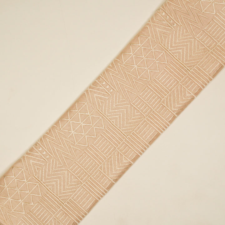 Mehraab Jaal on Light Blush  Luxe Silk Chanderi Embroidered Fabric