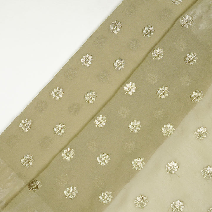 Luma Buti on Light Mouse Semi Georgette Embroidered Fabric
