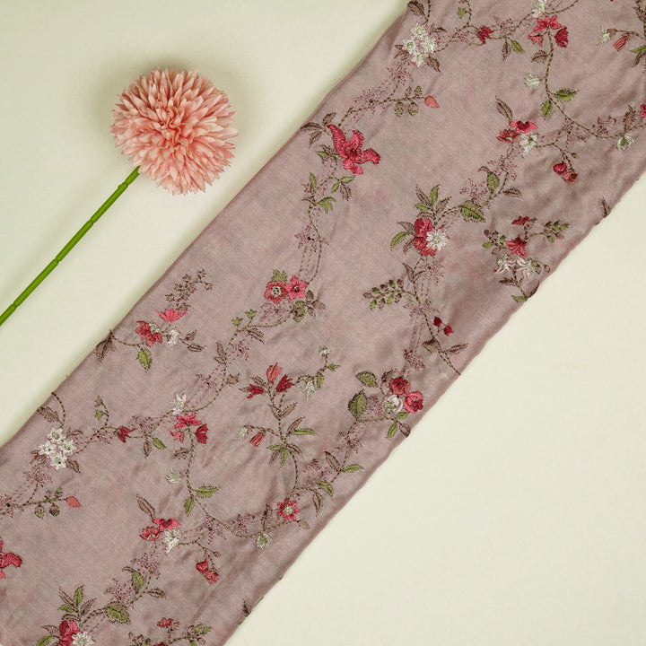 Ahlam Jaal on Light Onion Luxe Silk Chanderi Embroidered Fabric