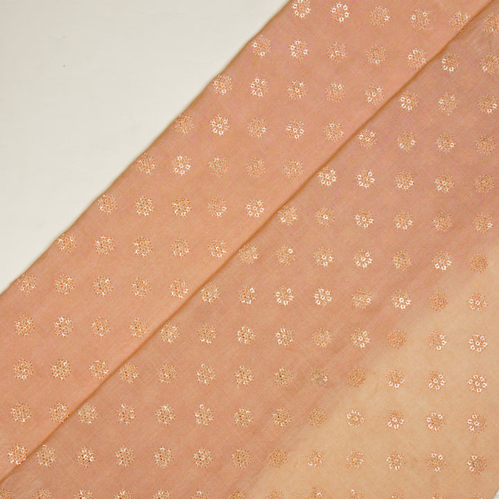 Nihar Buti on Light Peach Cotton Silk Embroidered Fabric