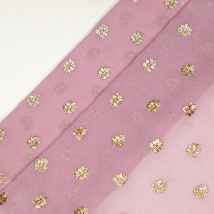 Luma Buti on Lilac Semi Georgette Embroidered Fabric