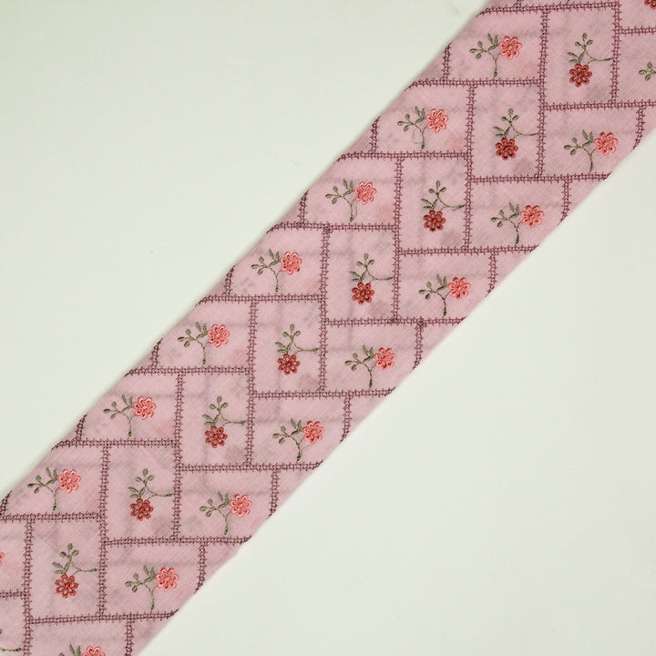 Tarika Jaal on Lilac Malmal Embroidered Fabric