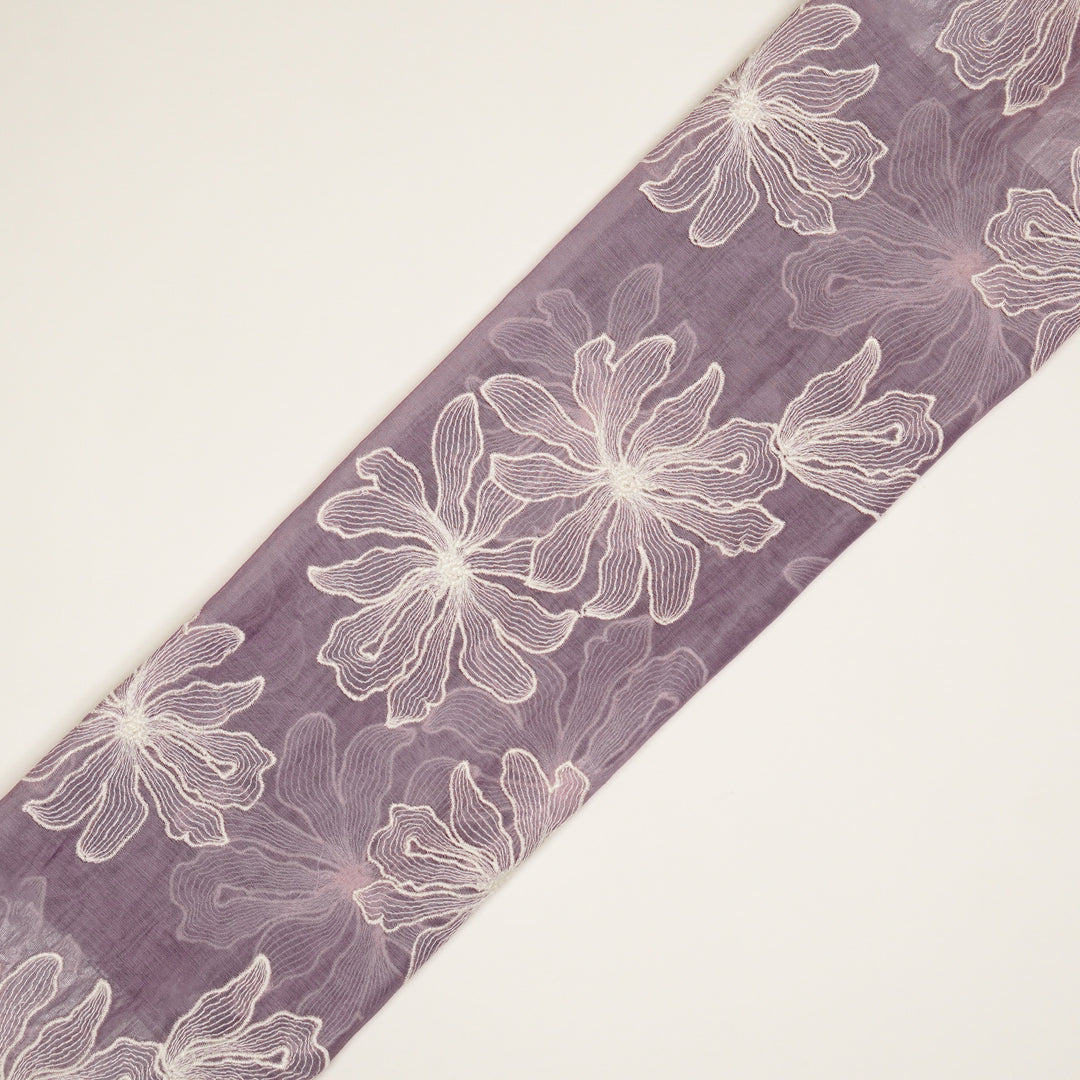 Sakina Buta on Mauve Cotton Silk Embroidered Fabric