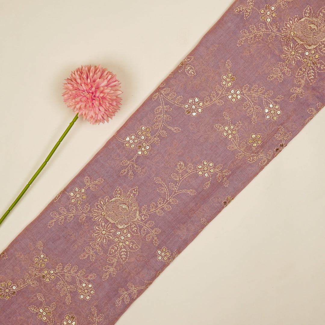 Jamira Jaal on Mauve Tissue Embroidered Fabric
