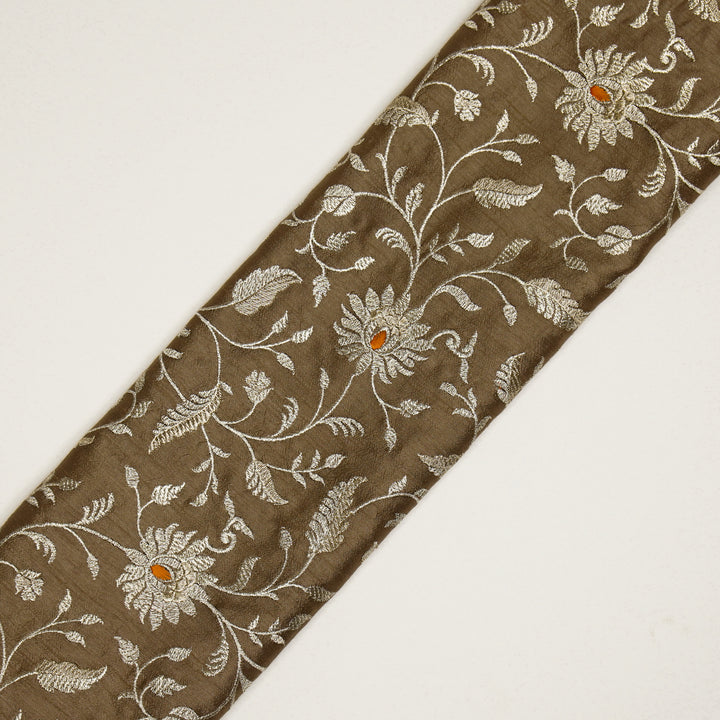 Kanira Jaal on Mouse Dola Silk Embroidered Fabric