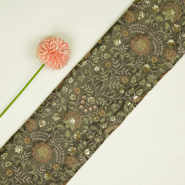 Lamya Jaal on Mouse Semi Raw Silk Embroidered Fabric