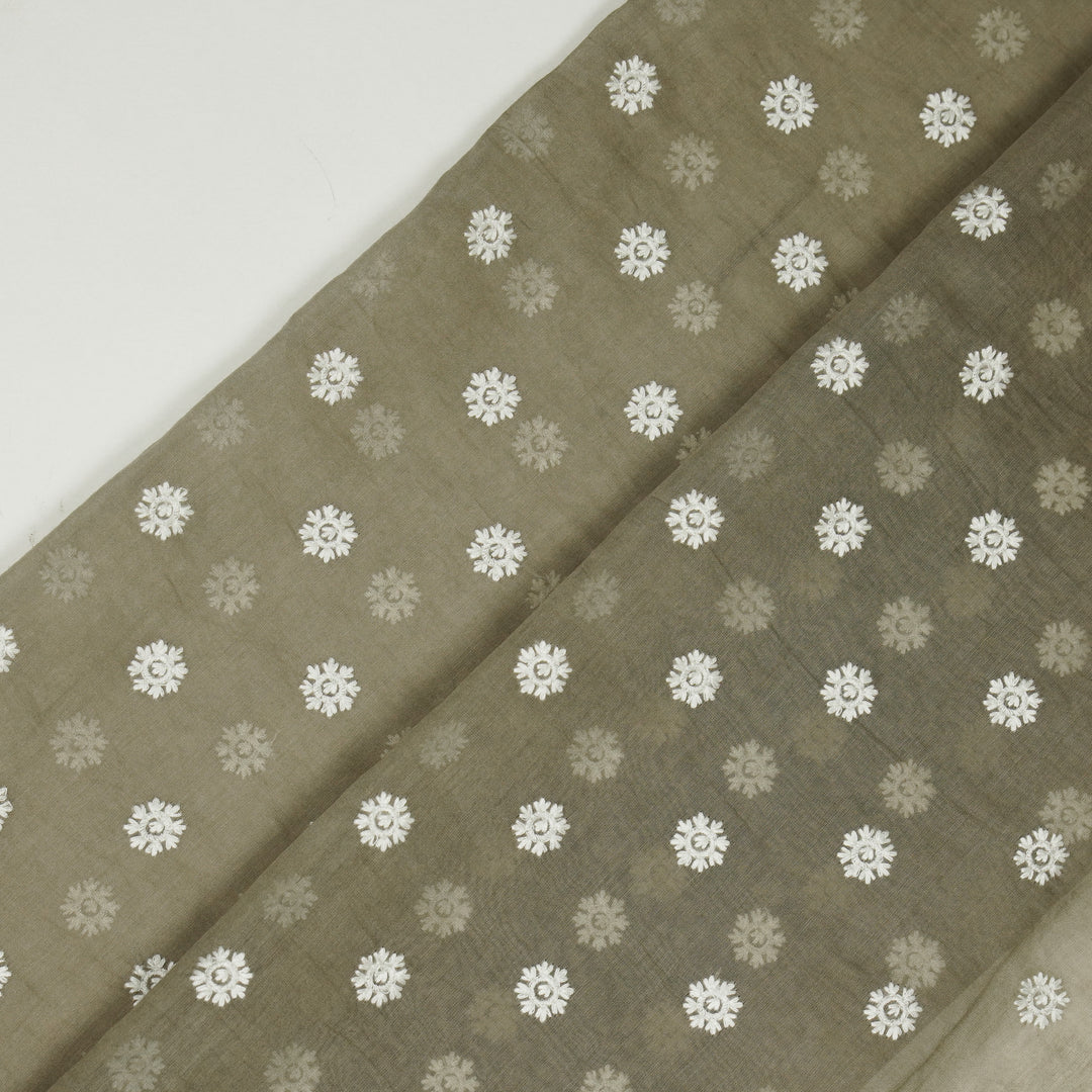 Vatsala Buti on Mouse Cotton Silk Embroidered Fabric