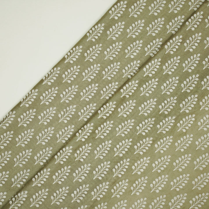 Vanika Buti on Mouse Silk Chanderi Embroidered Fabric