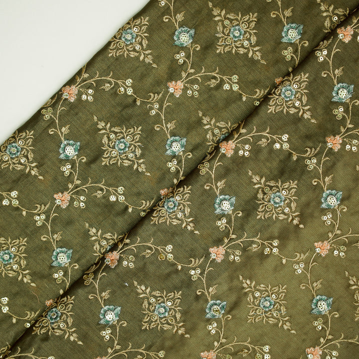 Mrunal Jaal on Mouse Silk Chanderi Embroidered Fabric