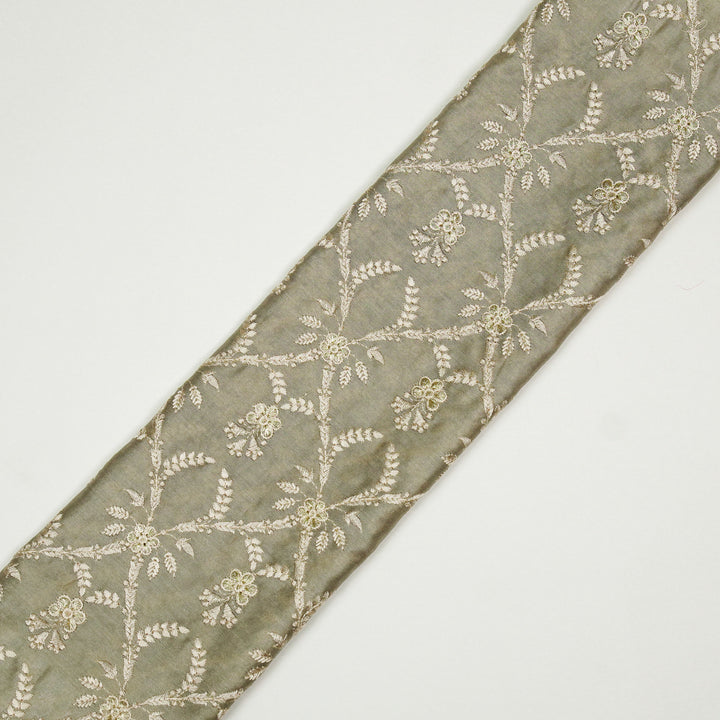 Trishika Jaal on Mouse Silk Chanderi Embroidered Fabric