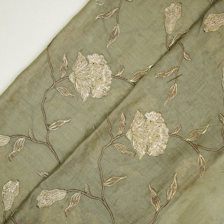 Samaya Jaal on Mouse Silk Chanderi Embroidered Fabric